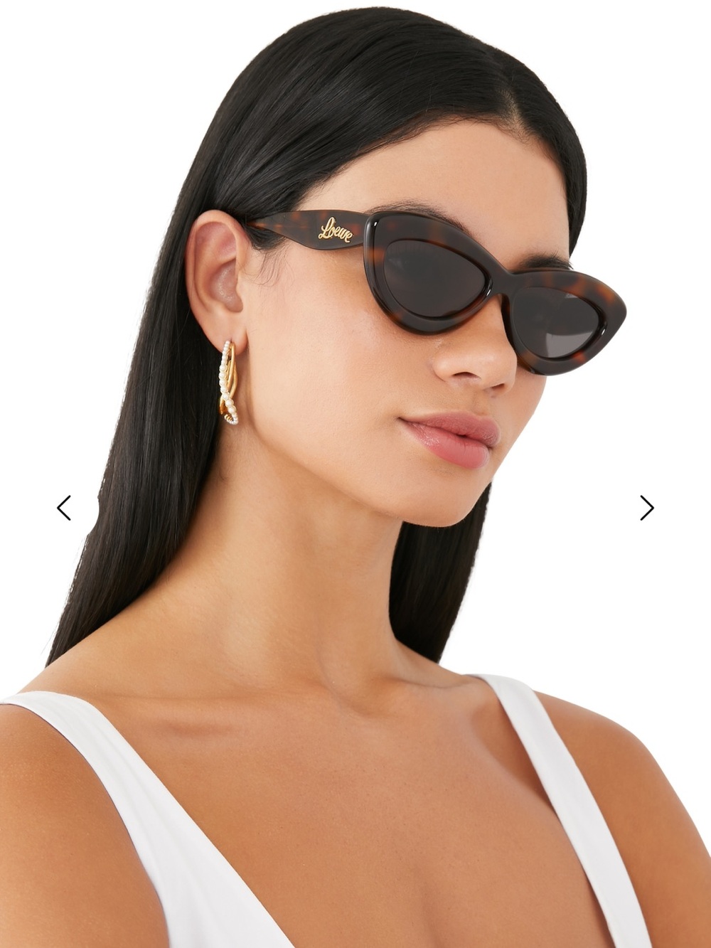 Loewe Tortoiseshell Cat-Eye Sunglasses with Gold Logo